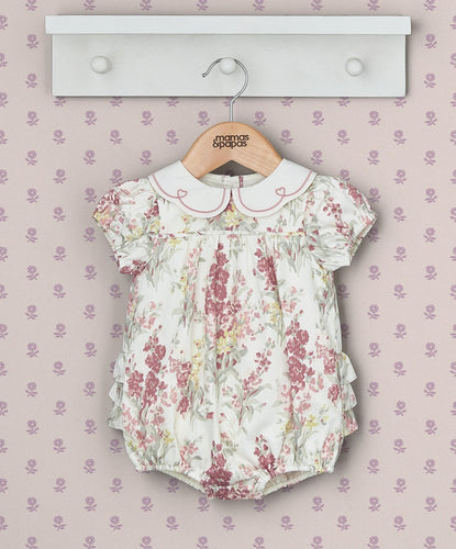 Mamas & Papas Rompers Laura Ashley Floral Print Scallop Collar Romper