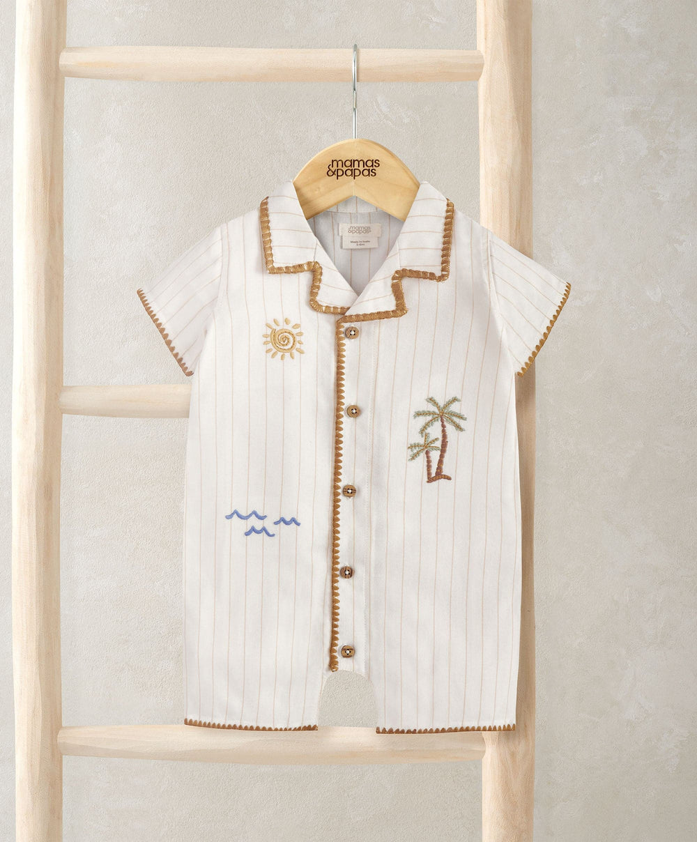 Mamas &amp; Papas Rompers Linen Shirt Romper