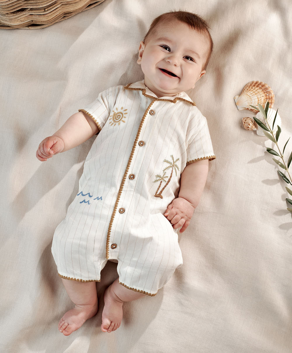 Mamas &amp; Papas Rompers Linen Shirt Romper