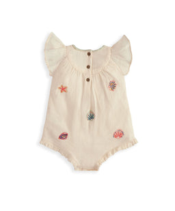Mamas & Papas Rompers Pink Embroidered Romper