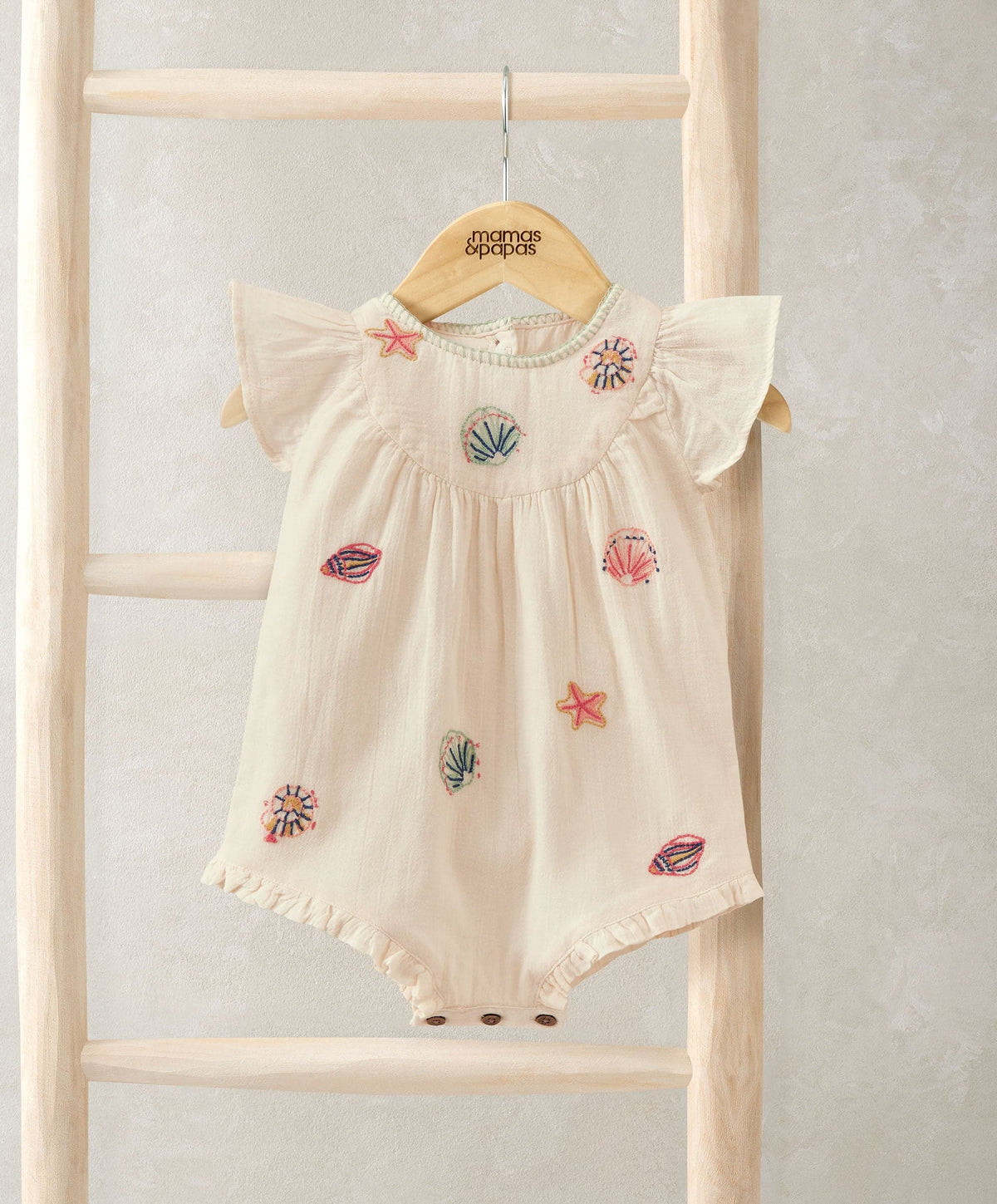 Mamas & Papas Rompers Pink Embroidered Romper
