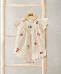 Mamas & Papas Rompers Pink Embroidered Romper