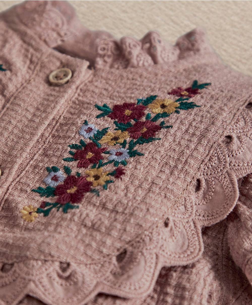 Mamas &amp; Papas Rompers Pink Embroidered Romper