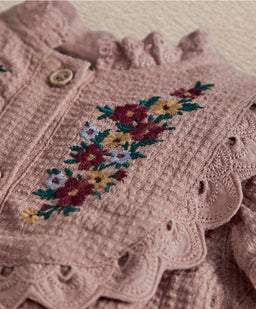 Mamas & Papas Rompers Pink Embroidered Romper