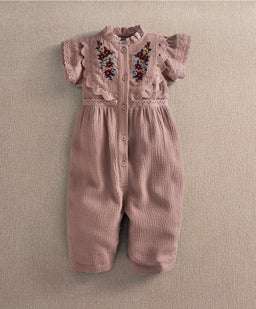 Mamas & Papas Rompers Pink Embroidered Romper