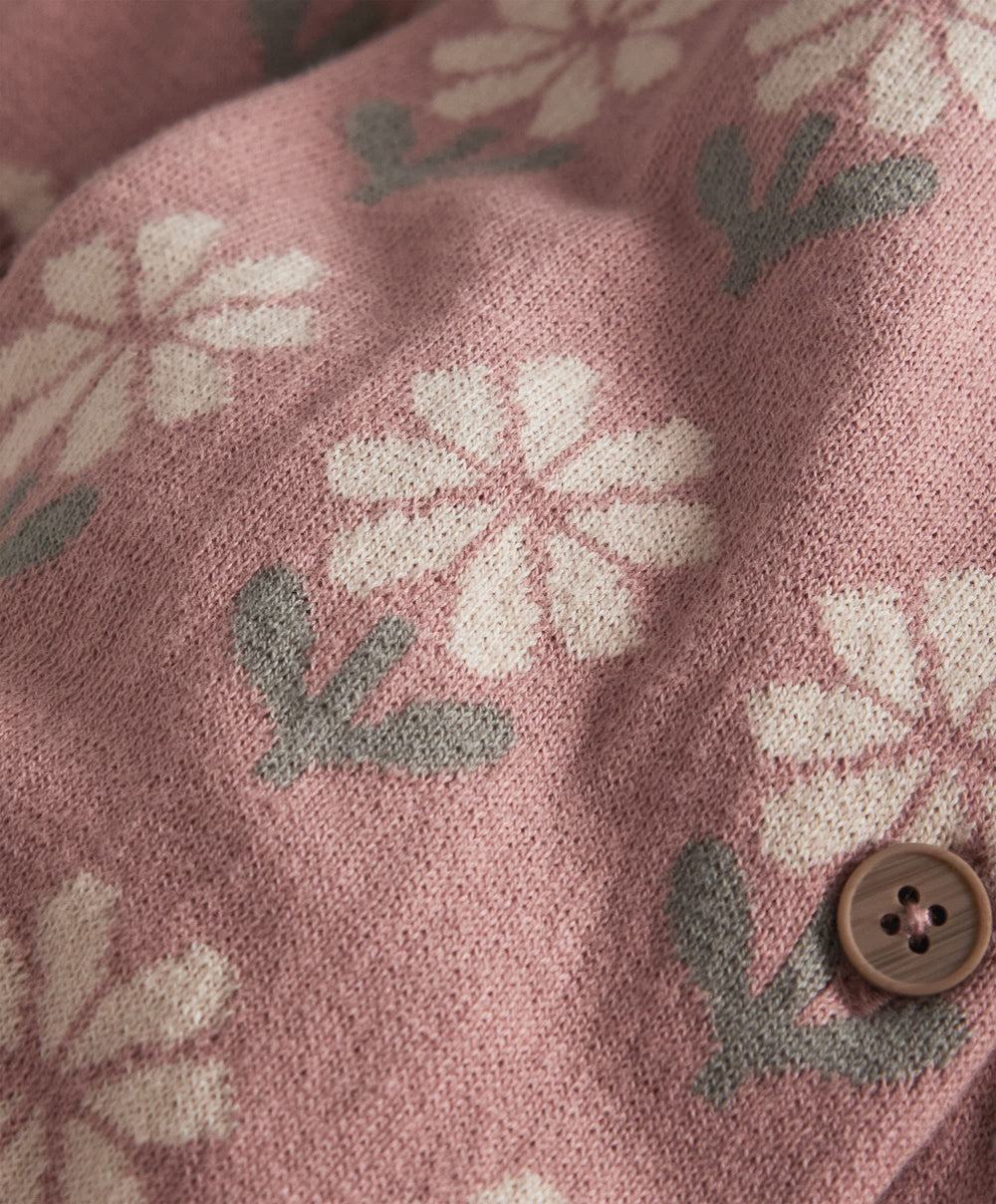 Mamas &amp; Papas Rompers Pink Floral Knitted Romper