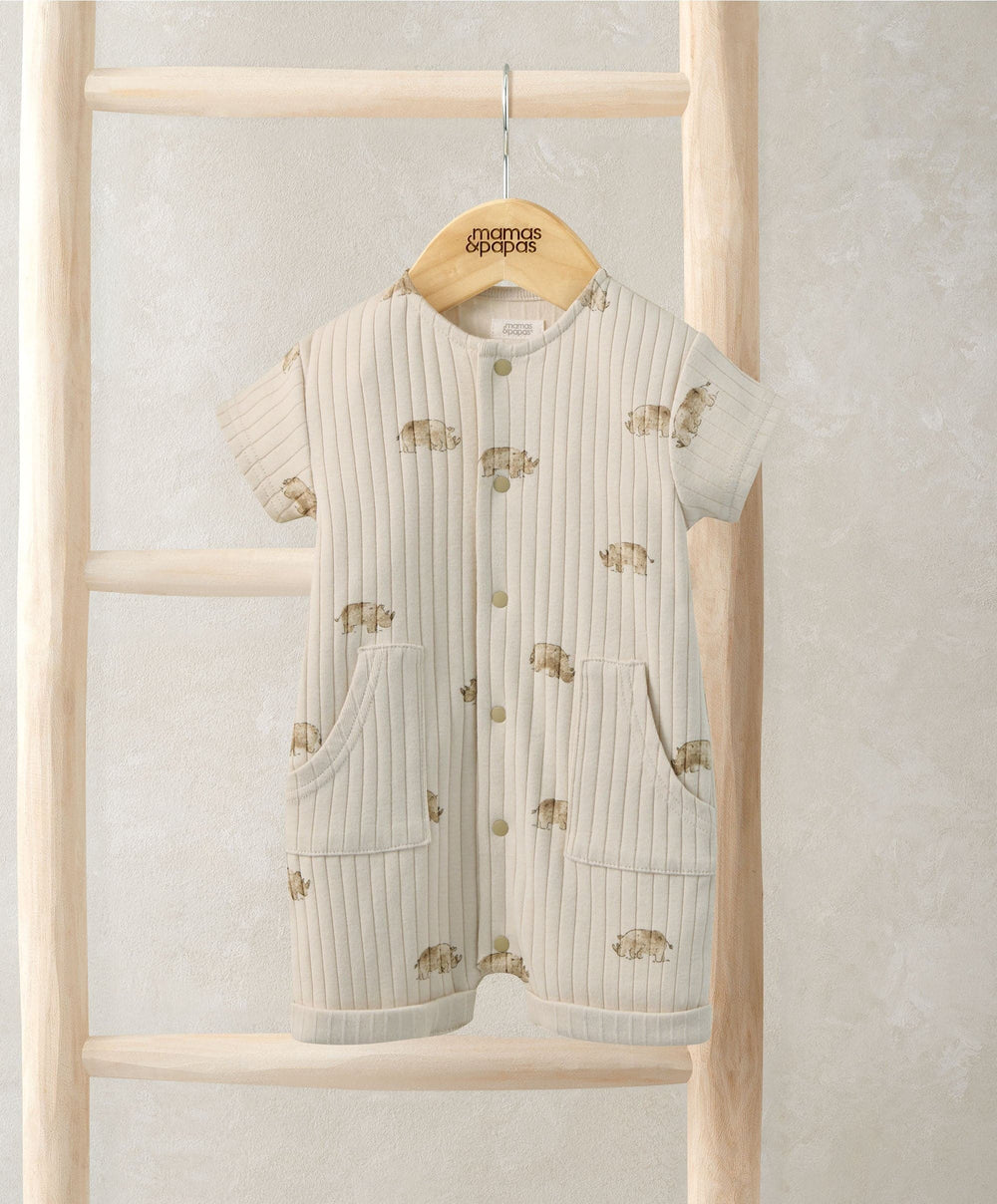 Mamas &amp; Papas Rompers Rhino Ribbed Romper