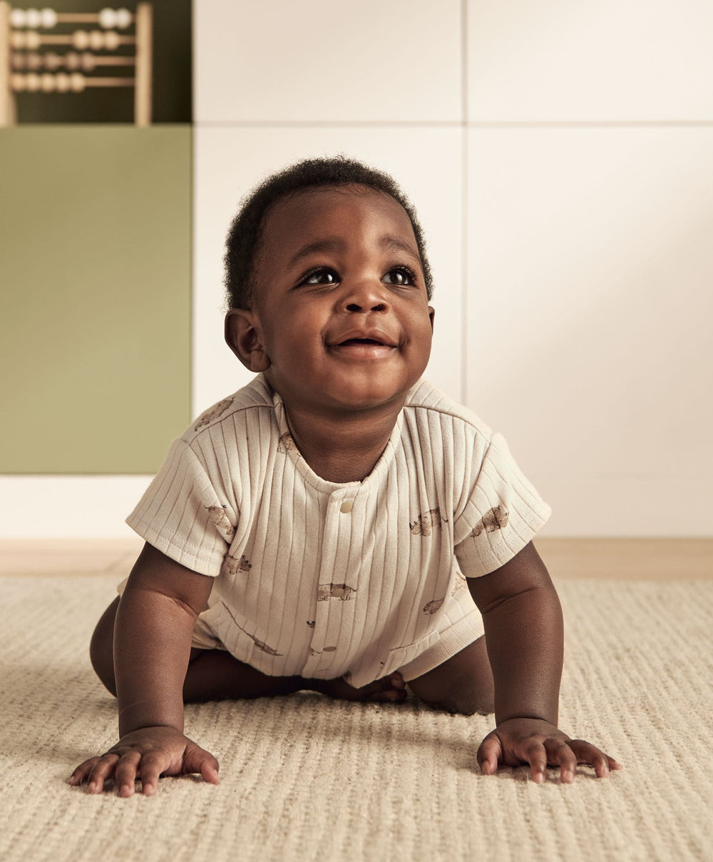 Mamas &amp; Papas Rompers Rhino Ribbed Romper