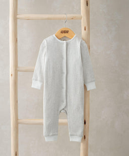 Mamas & Papas Rompers Ribbed Long-Sleeve Romper - Grey