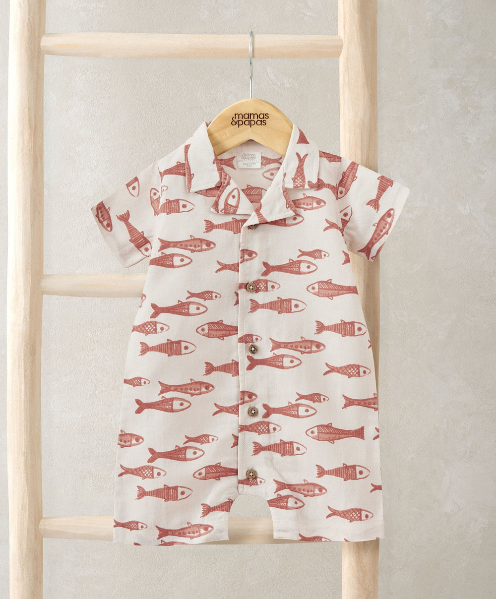 Mamas &amp; Papas Rompers Sardine Linen Romper