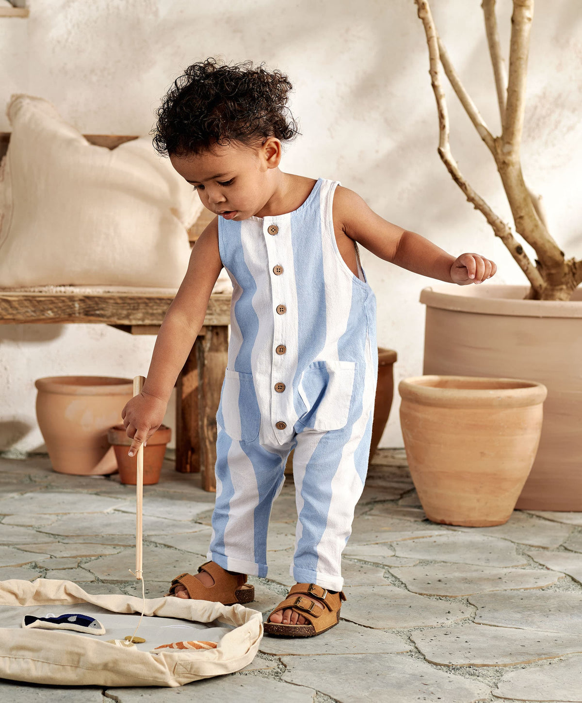 Mamas & Papas Rompers Slouchy Striped Romper