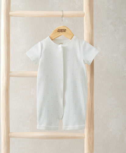 Mamas & Papas Rompers Spot Print Zip Shortie Romper