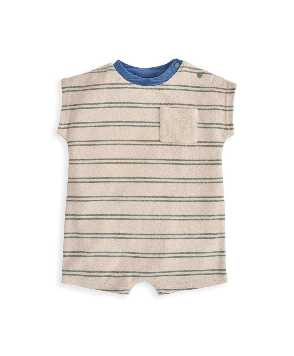 Mamas &amp; Papas Rompers Striped Terry Towelling Romper