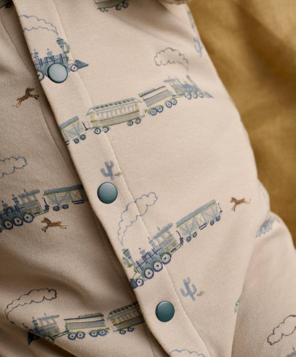 Mamas &amp; Papas Rompers Train Long Sleeve Romper