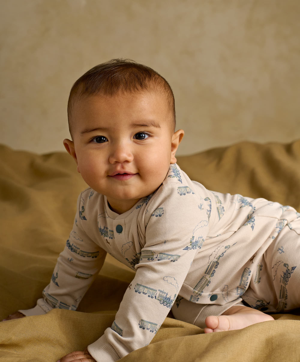 Mamas &amp; Papas Rompers Train Long Sleeve Romper