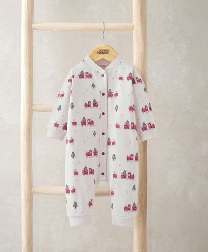Mamas & Papas Rompers Train Print Christmas Romper