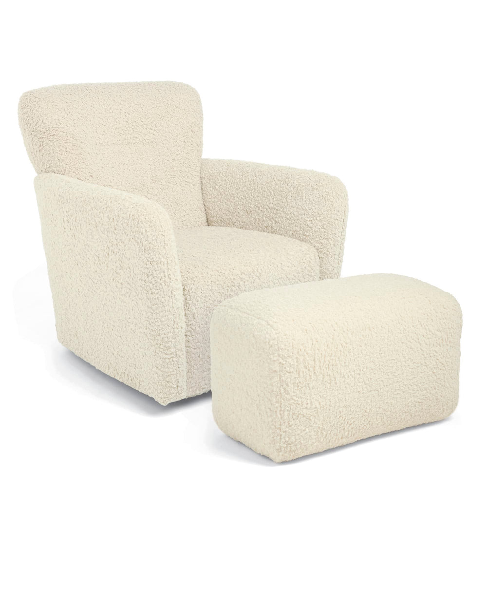 Mamas &amp; Papas Settle Nursing Chair &amp; Stool - Snow Teddy
