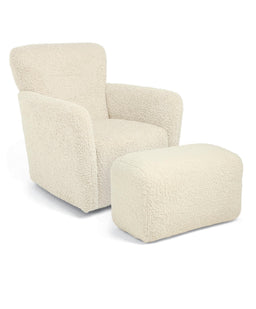 Mamas & Papas Settle Nursing Chair & Stool - Snow Teddy