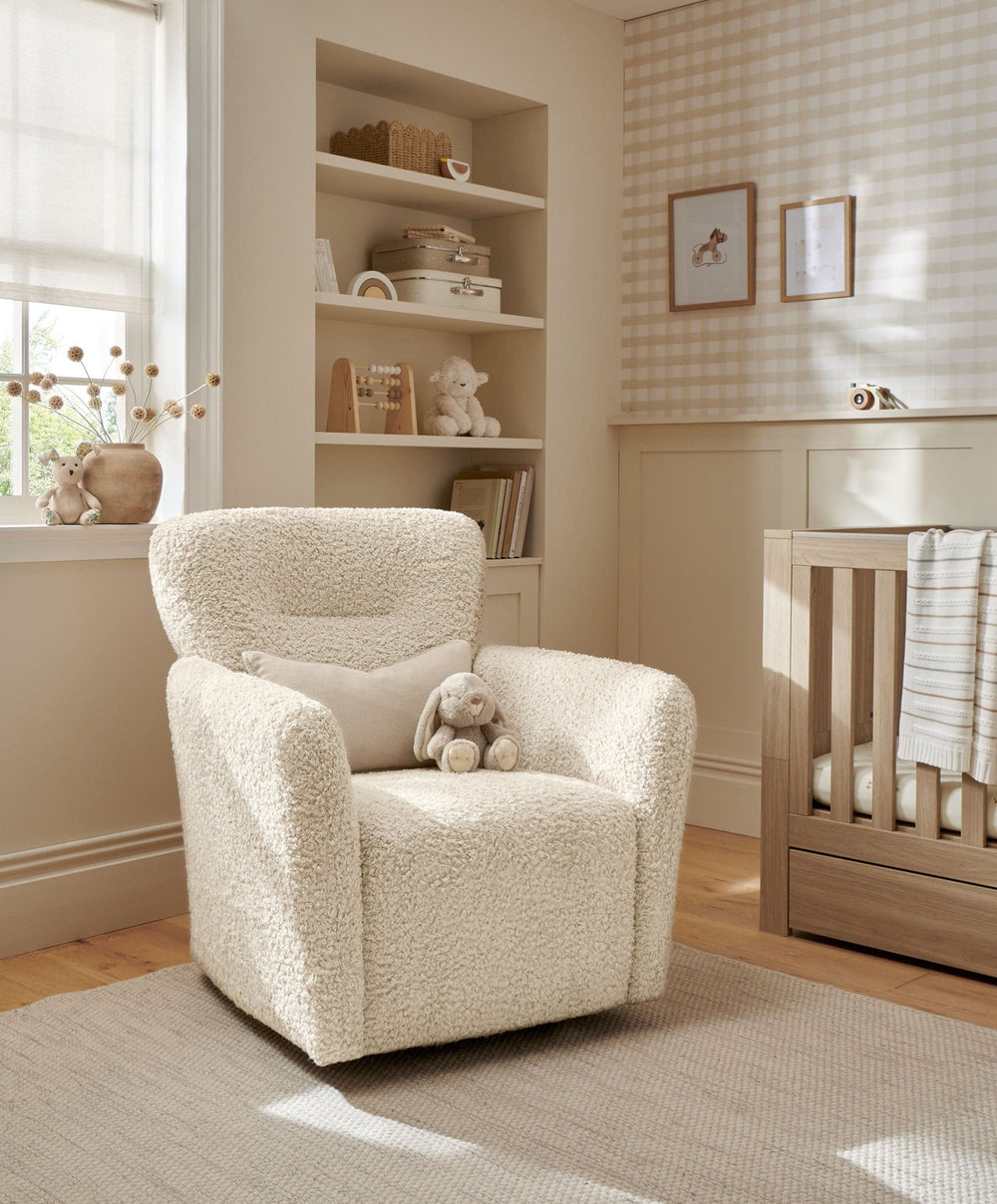 Mamas &amp; Papas Settle Nursing Chair &amp; Stool - Snow Teddy