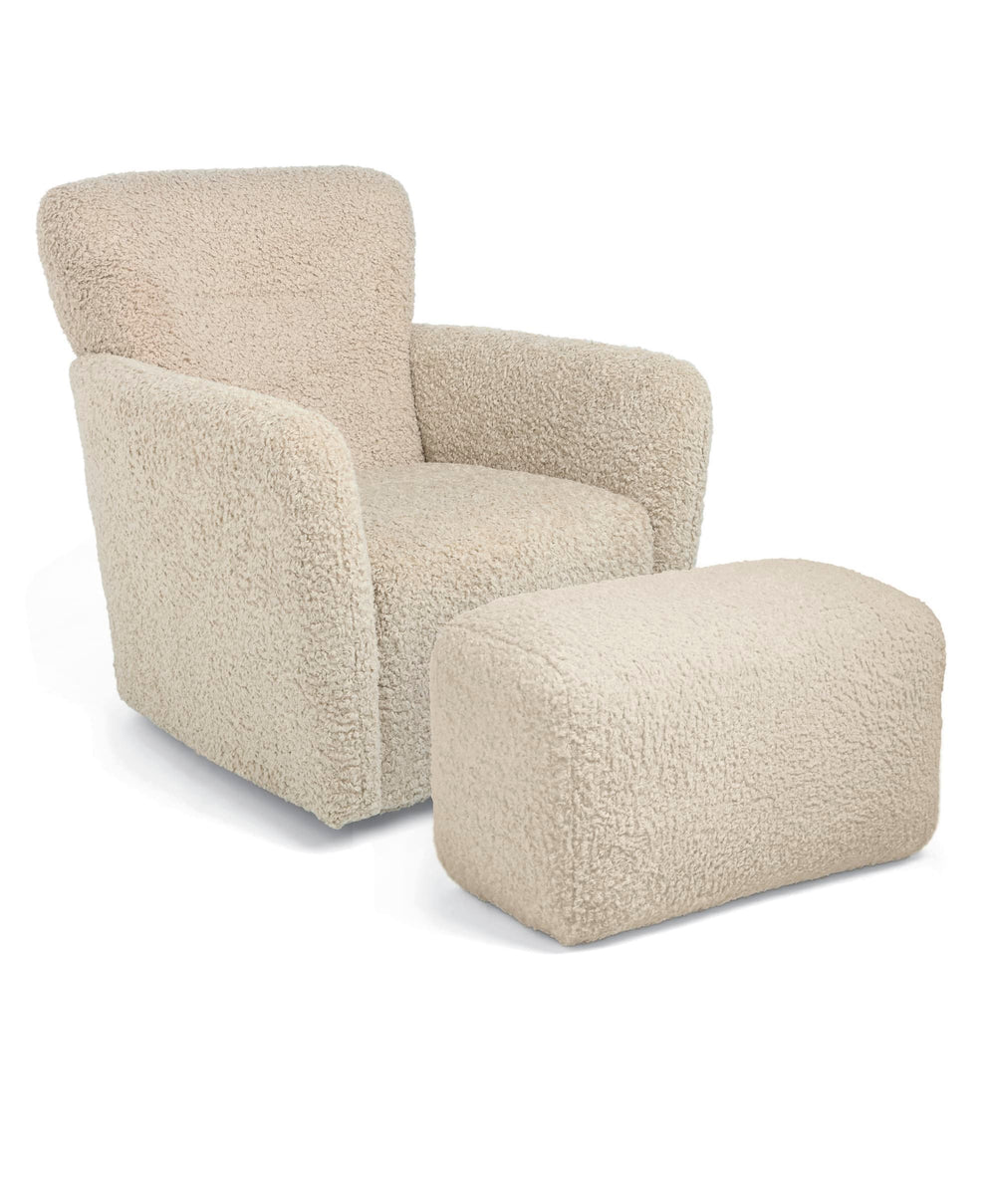 Mamas &amp; Papas Settle Swivel Nursing Chair &amp; Stool - Biscuit Teddy