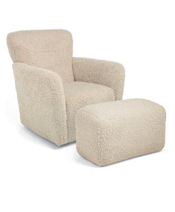 Mamas & Papas Settle Swivel Nursing Chair & Stool - Biscuit Teddy