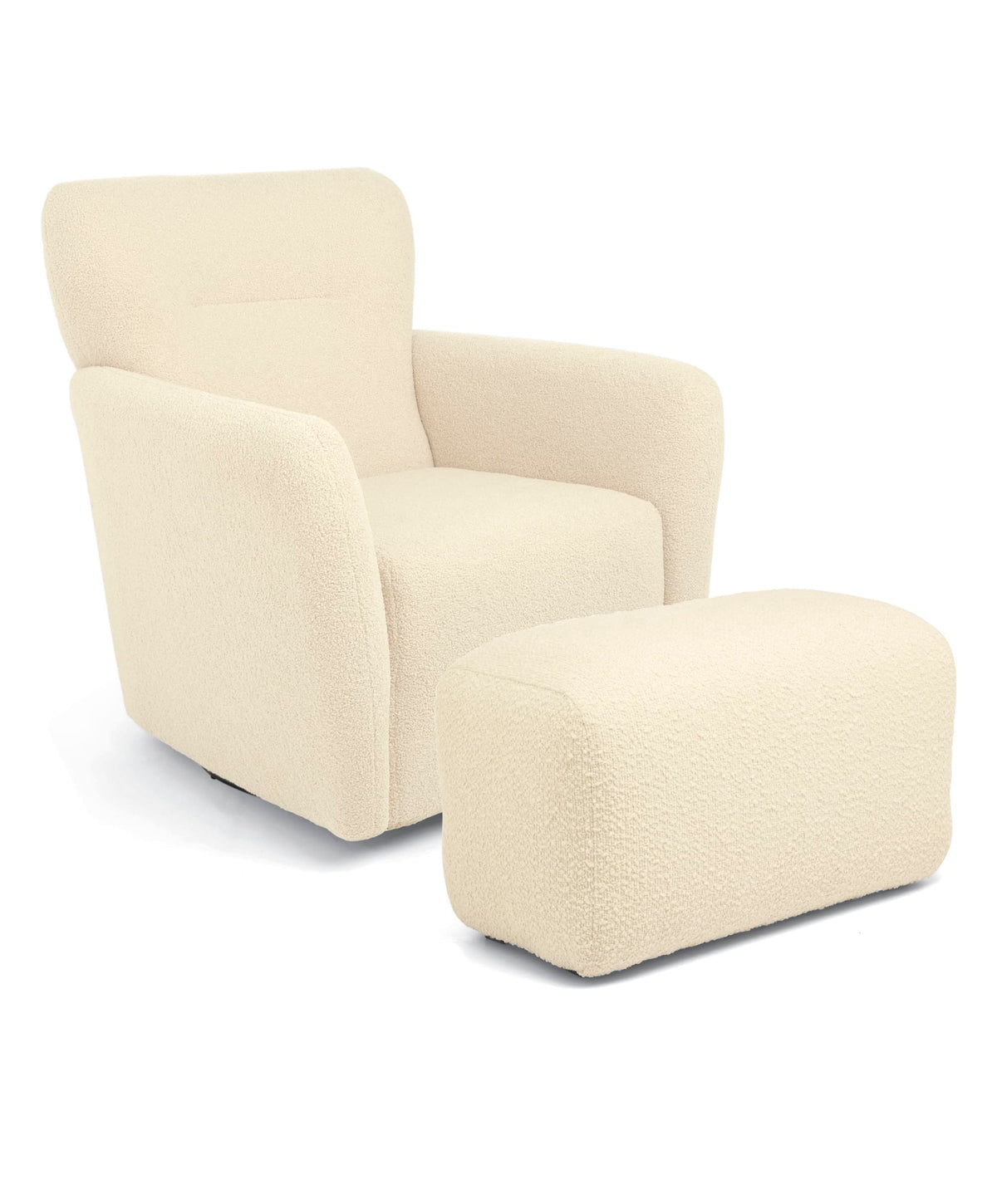 Mamas & Papas Settle Swivel Nursing Chair & Stool - Off White Boucle