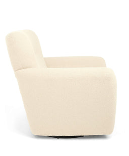 Mamas & Papas Settle Swivel Nursing Chair & Stool - Off White Boucle