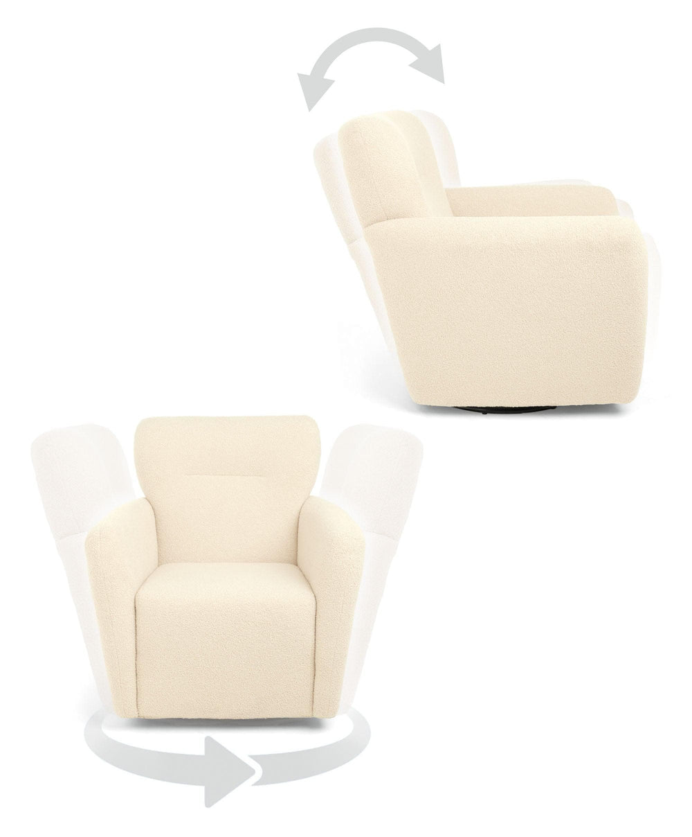 Mamas &amp; Papas Settle Swivel Nursing Chair &amp; Stool - Off White Boucle