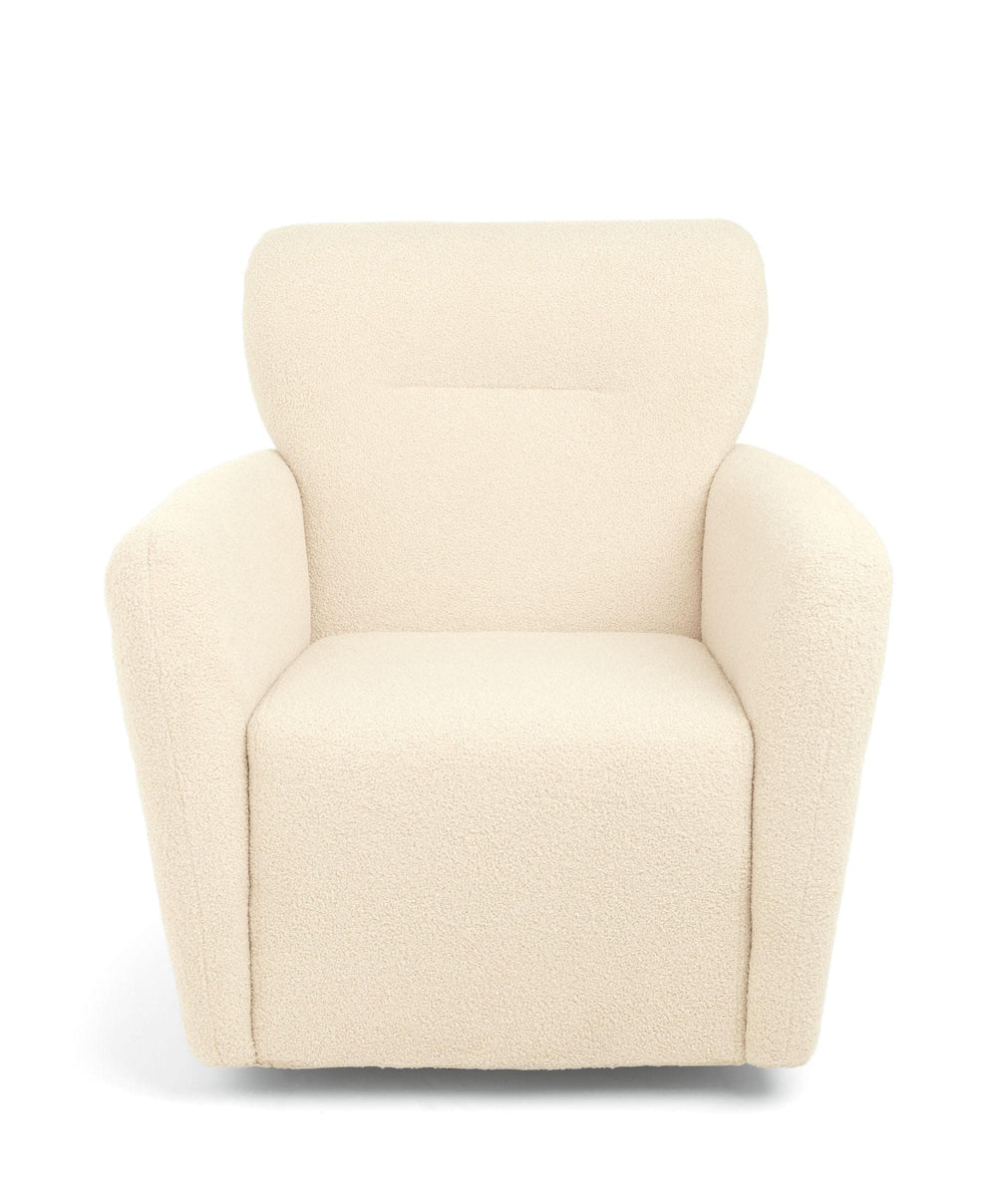 Mamas &amp; Papas Settle Swivel Nursing Chair &amp; Stool - Off White Boucle