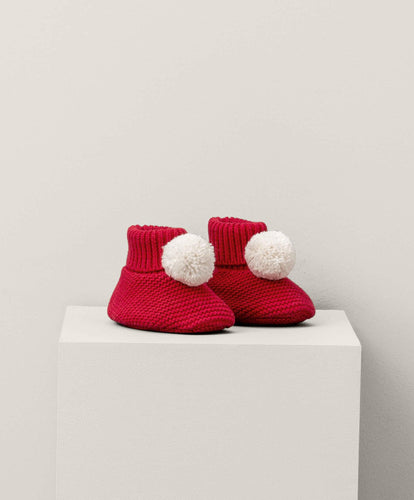 Mamas & Papas Shoes & Booties Pom Pom Knit Christmas Baby Booties