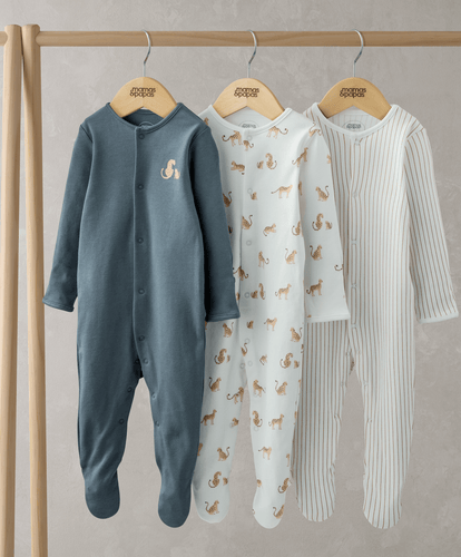 Mamas & Papas Sleepsuits Leopard Sleepsuits (Set of 3)
