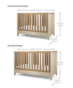 Mamas & Papas Small Cotbed Bundles Harwell 3 Piece Small Cotbed Range with Dresser Changer & Wardrobe - Cashmere