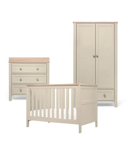 Mamas & Papas Small Cotbed Bundles Wedmore 3 Piece Small Cotbed Range With Dresser Changer & Wardrobe - Cashmere.