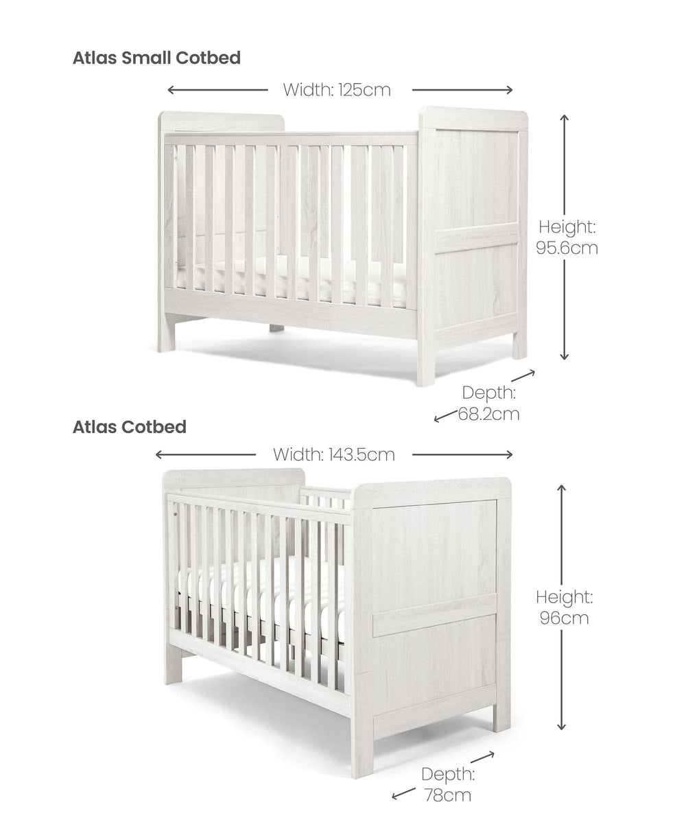 Mamas &amp; Papas Small Cotbeds Atlas Small Cotbed - White