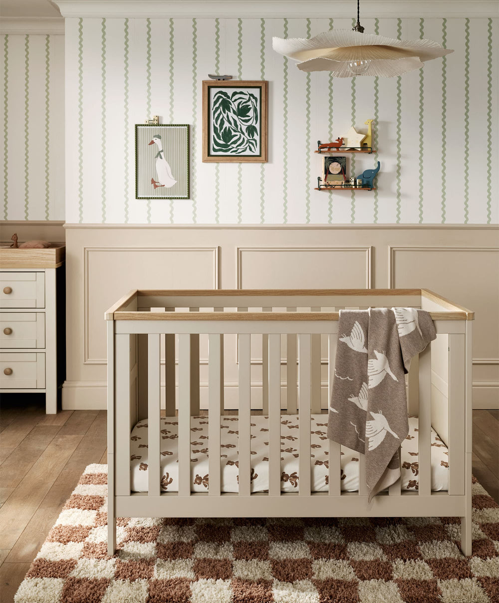 Mamas &amp; Papas Small Cotbeds Wedmore Small Cotbed - Cashmere/Oak