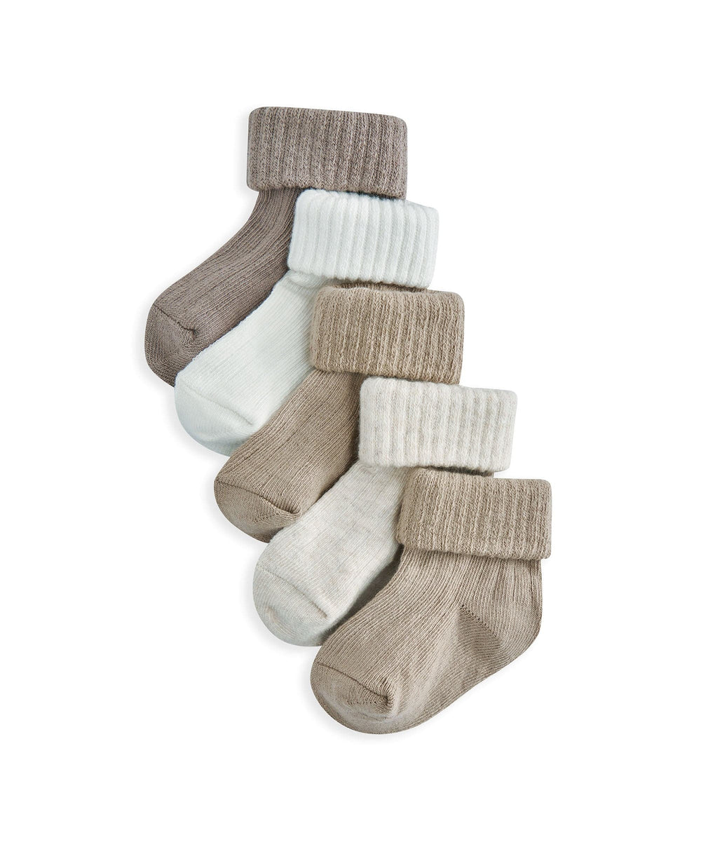 Mamas &amp; Papas Socks &amp; Tights Sand Ribbed Socks (Pack of 5)