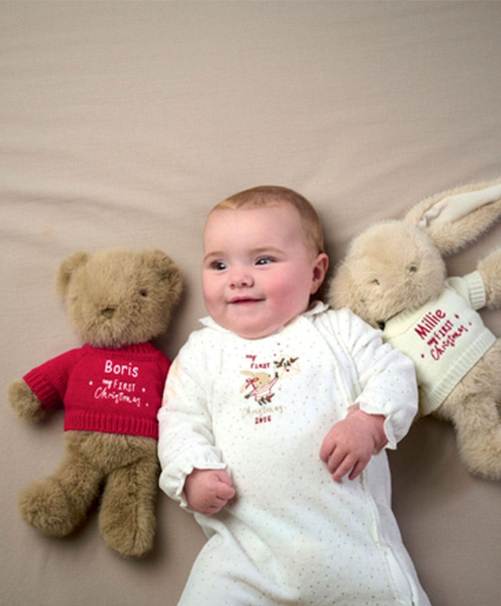 Mamas &amp; Papas Soft Toys Soft Toy - Xmas Bear 2026 Personalisable
