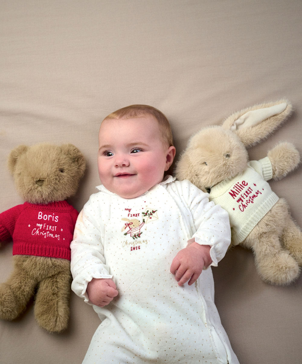 Mamas &amp; Papas Soft Toys Soft Toy - Xmas Bear 2026 PERSONALISABLE