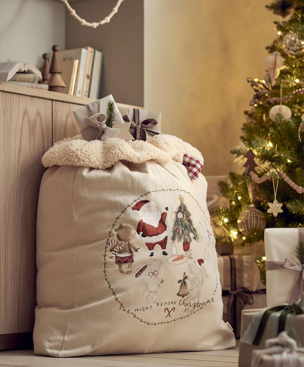 Mamas &amp; Papas Stockings Christmas Characters Santa Sack - Calico