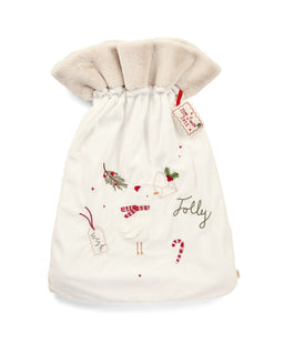 Mamas & Papas Stockings Large Sack - White Emb 2026 Personalisable