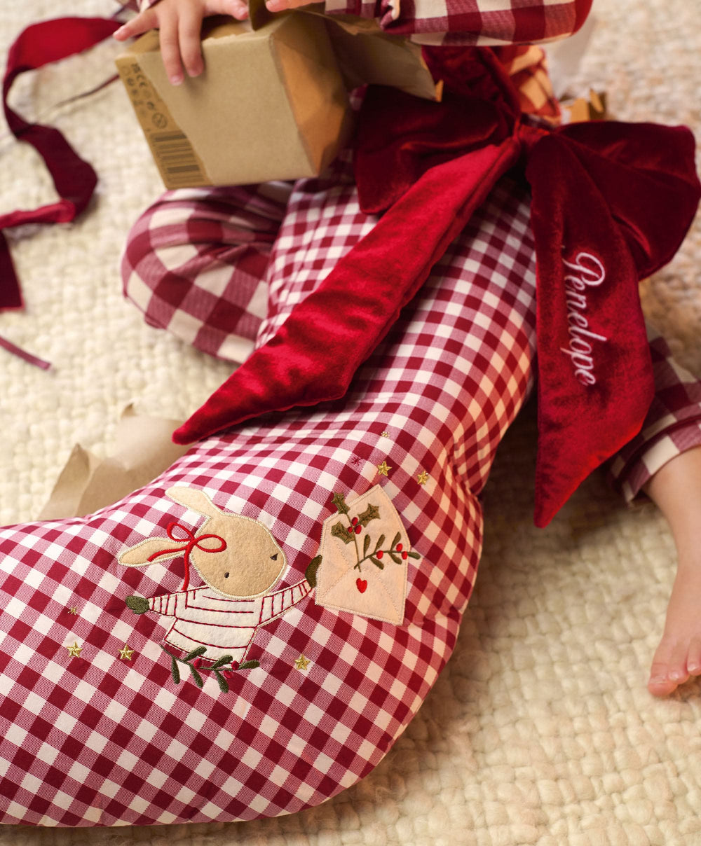 Mamas &amp; Papas Stockings Large Stocking - Gingham 2026 personalisable