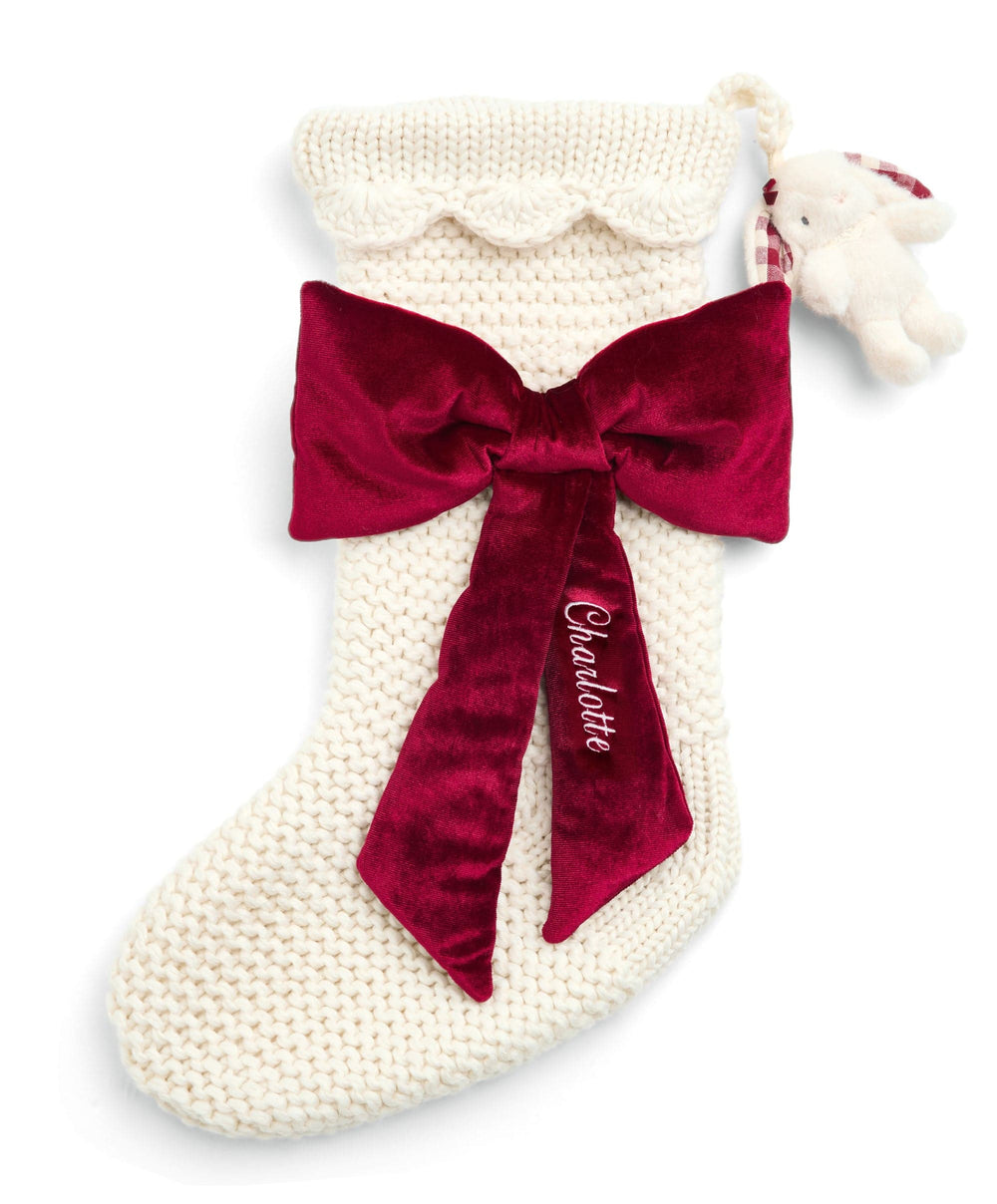 Mamas &amp; Papas Stockings Velvet Bow Christmas Stocking