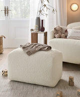 Mamas & Papas Stools Royton Footstool in Chenille Boucle - Oyster