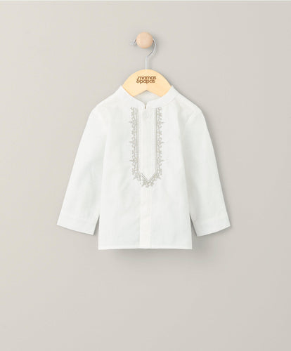 Mamas & Papas Tops & Shirts Eid Embroidered Shirt - White