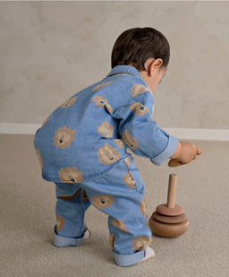 Mamas & Papas Tops & Shirts Lion Print Denim Shirt