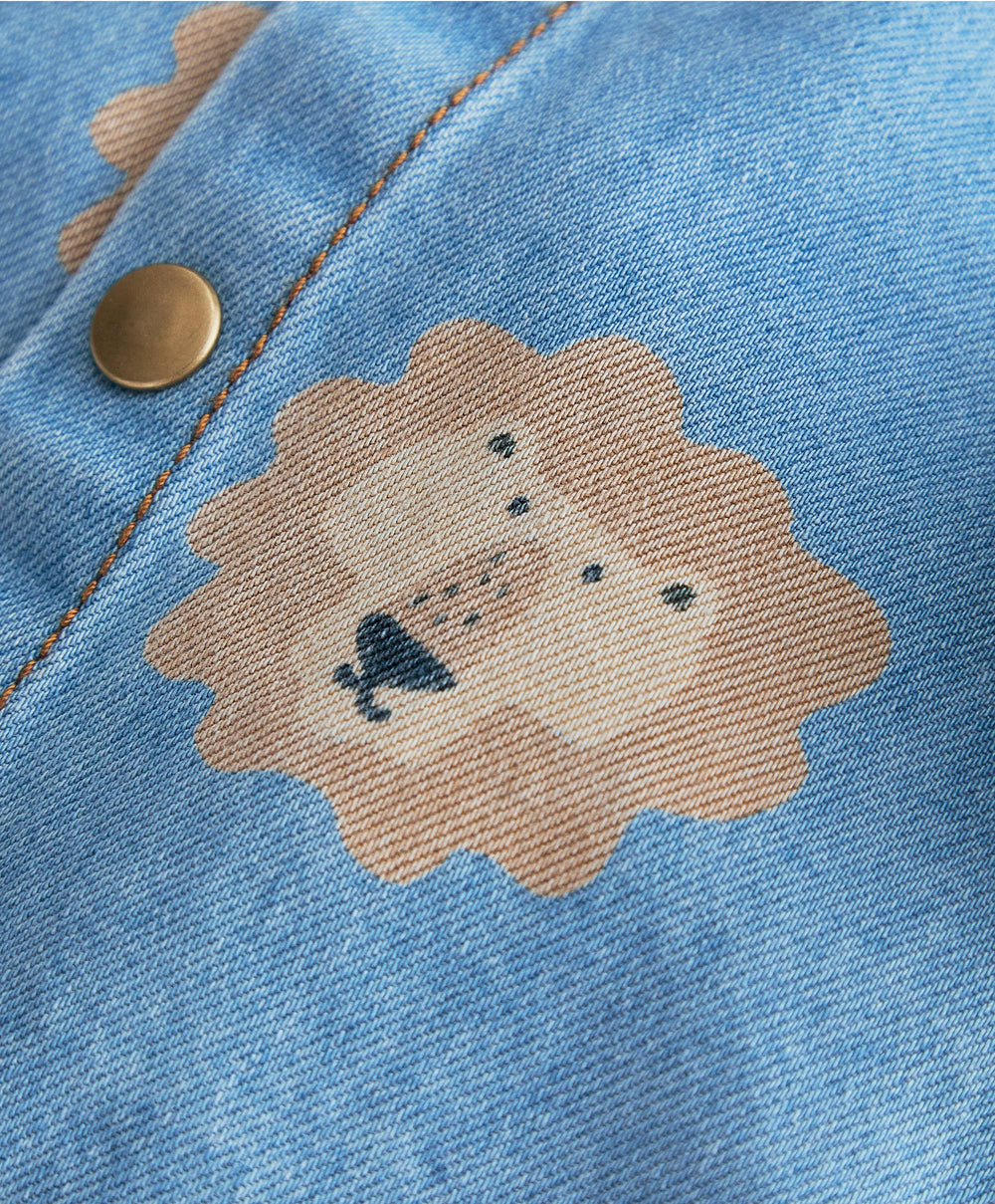 Mamas &amp; Papas Tops &amp; Shirts Lion Print Denim Shirt
