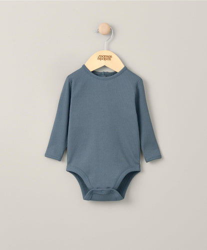 Mamas & Papas Tops & Shirts Organic Rib Bodysuit - Petrol Blue