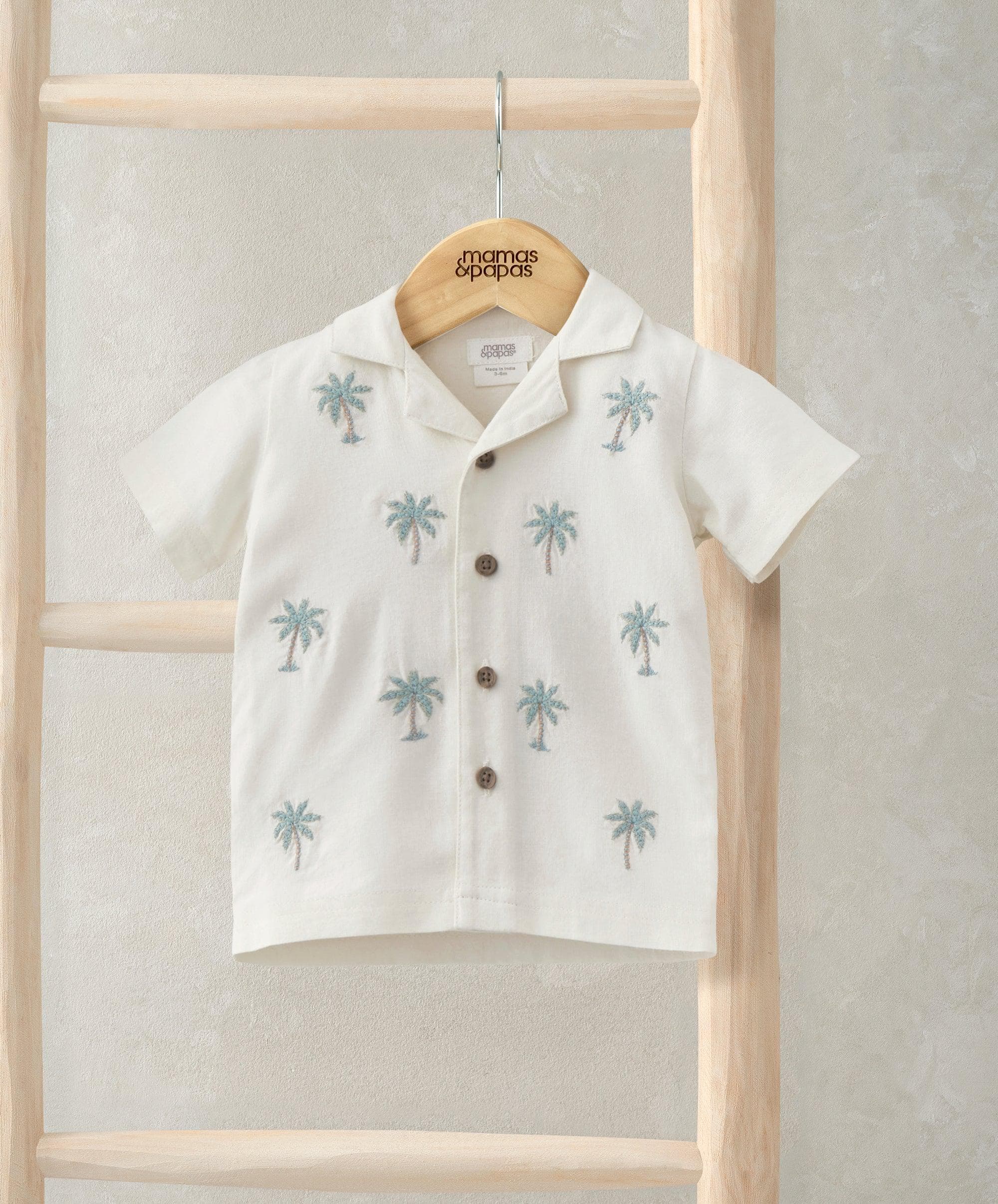 tree&moon Enbroidery Shirt コットンカーディガン