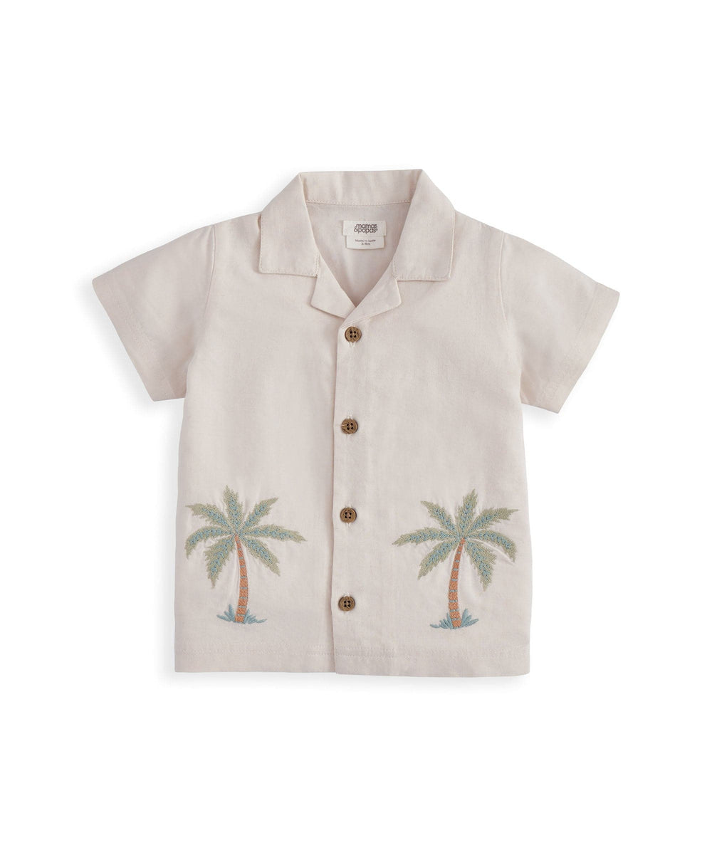 Mamas &amp; Papas Tops &amp; Shirts Palm Tree Linen Shirt
