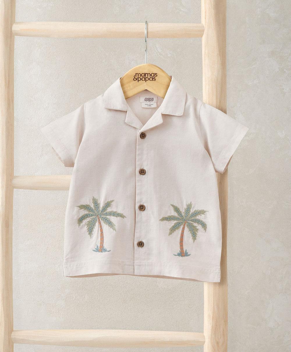 Mamas &amp; Papas Tops &amp; Shirts Palm Tree Linen Shirt